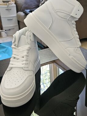 NEW- All-White High Top Sneakers